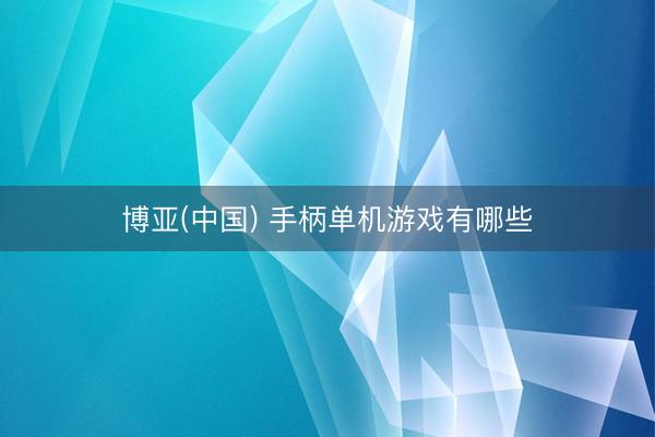 博亚(中国) 手柄单机游戏有哪些