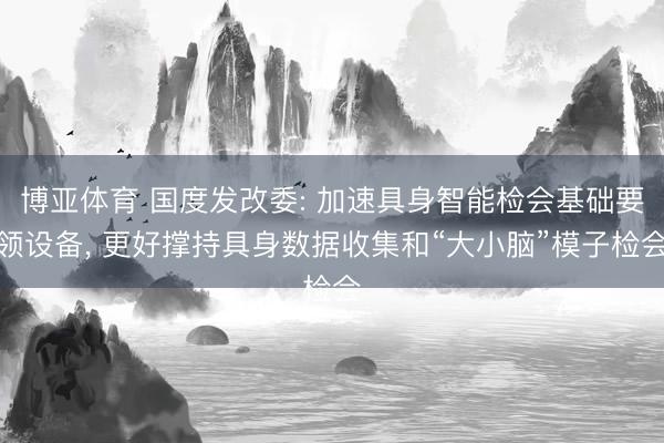博亚体育 国度发改委: 加速具身智能检会基础要领设备， 更好撑持具身数据收集和“大小脑”模子检会