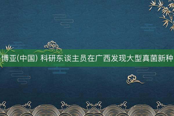 博亚(中国) 科研东谈主员在广西发现大型真菌新种